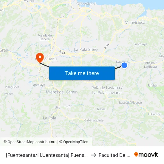 [Fuentesanta/H.Uentesanta]  Fuensanta [Cta 03180] to Facultad De Derecho map