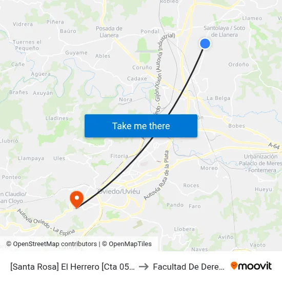 [Santa Rosa]  El Herrero [Cta 05511] to Facultad De Derecho map