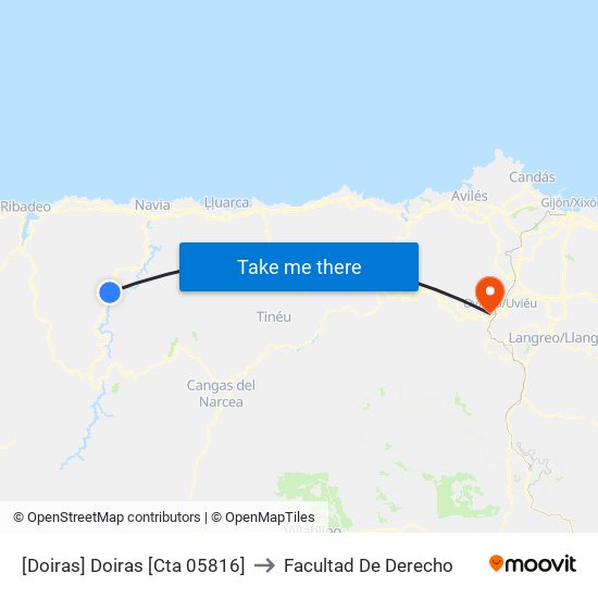 [Doiras]  Doiras [Cta 05816] to Facultad De Derecho map