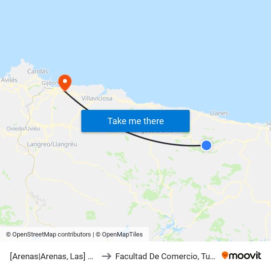 [Arenas|Arenas, Las]  Cpeb De Las Arenas [Cta 08778] to Facultad De Comercio, Turismo Y Ciencias Sociales Jovellanos map