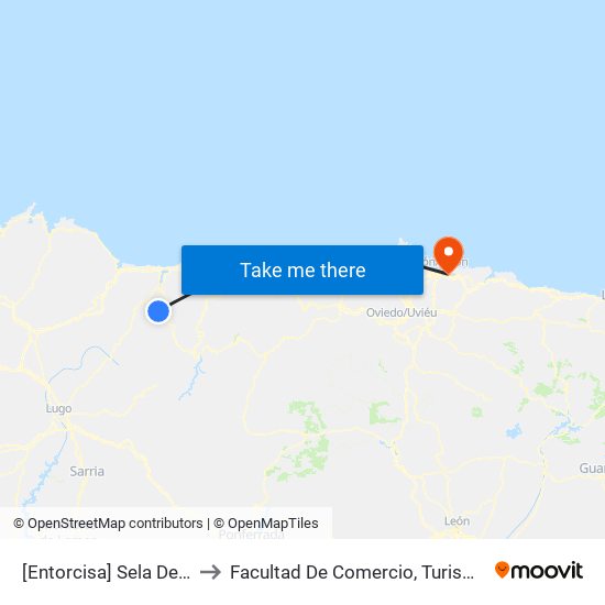 [Entorcisa]  Sela De Entorcisa [Cta 05917] to Facultad De Comercio, Turismo Y Ciencias Sociales Jovellanos map
