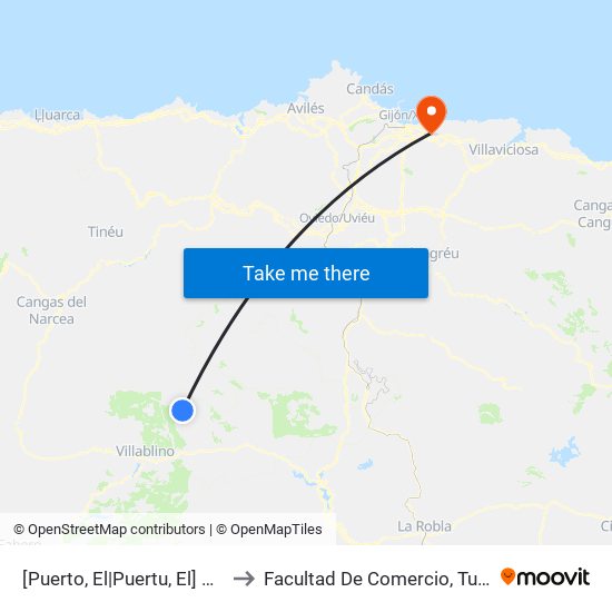 [Puerto, El|Puertu, El]  Santa María Del Puertu [Cta 5966] to Facultad De Comercio, Turismo Y Ciencias Sociales Jovellanos map