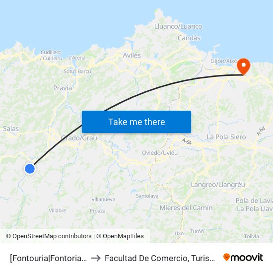 [Fontouria|Fontoria]  Fontouria [Cta 06017] to Facultad De Comercio, Turismo Y Ciencias Sociales Jovellanos map