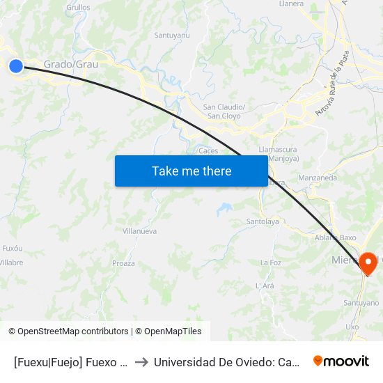 [Fuexu|Fuejo]  Fuexo [Cta 18699] to Universidad De Oviedo: Campus De Mieres map