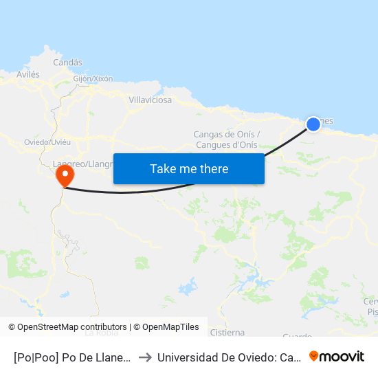 [Po|Poo]  Po De Llanes [Cta 03541] to Universidad De Oviedo: Campus De Mieres map