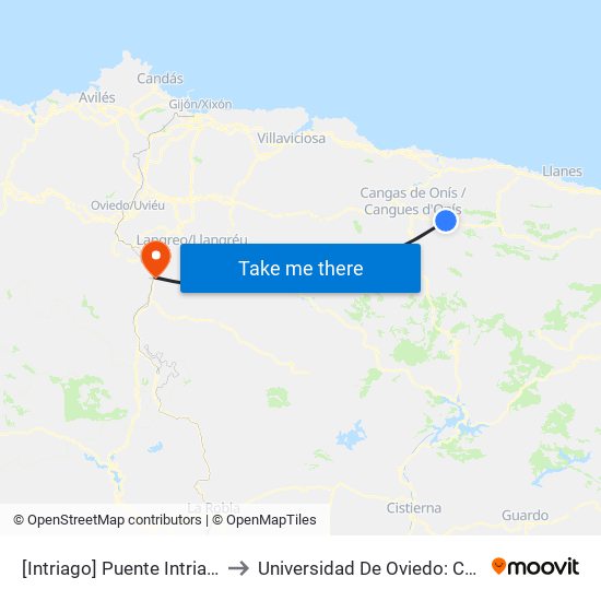 [Intriago]  Puente Intriago [Cta 03609] to Universidad De Oviedo: Campus De Mieres map