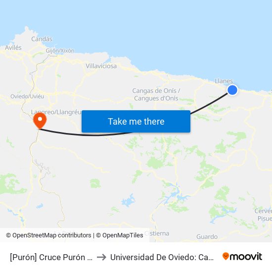 [Purón]  Cruce Purón [Cta 03687] to Universidad De Oviedo: Campus De Mieres map