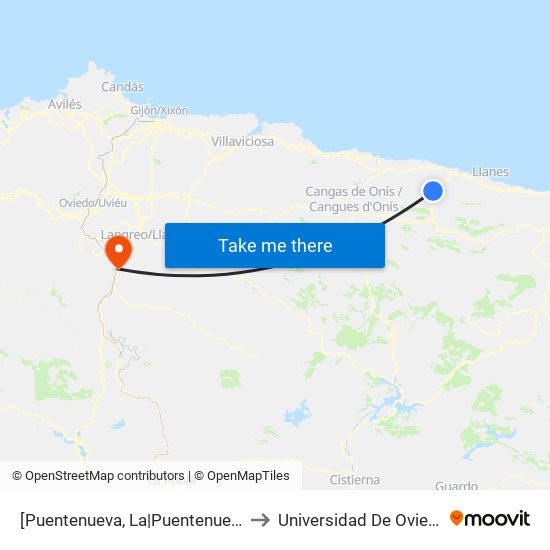 [Puentenueva, La|Puentenuevo]  Puente Nuevo [Cta 03773] to Universidad De Oviedo: Campus De Mieres map