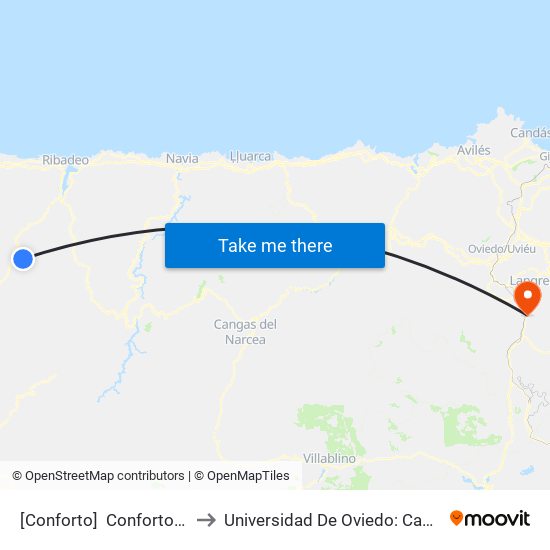 [Conforto]  Conforto [Cta 05905] to Universidad De Oviedo: Campus De Mieres map