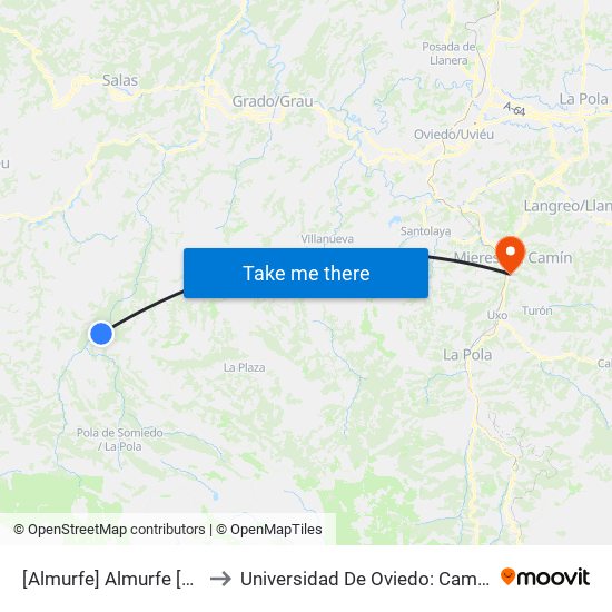 [Almurfe]  Almurfe [Cta 05993] to Universidad De Oviedo: Campus De Mieres map