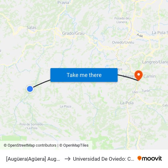 [Augüera|Agüera]  Augüera [Cta 05994] to Universidad De Oviedo: Campus De Mieres map