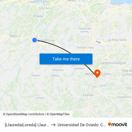 [Llaureda|Loreda]  Llaureda [Cta 06029] to Universidad De Oviedo: Campus De Mieres map
