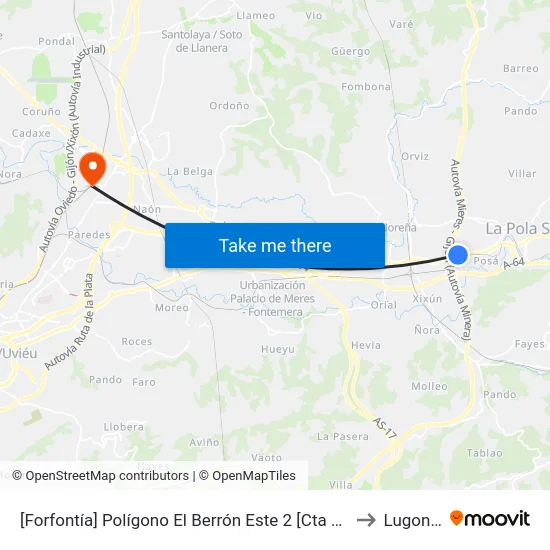 [Forfontía]  Polígono El Berrón Este 2 [Cta 02033] to Lugones map
