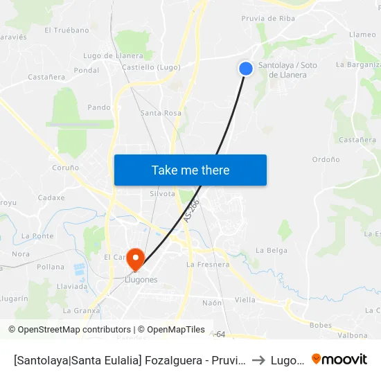 [Santolaya|Santa Eulalia]  Fozalguera - Pruvia [Cta 02959] to Lugones map