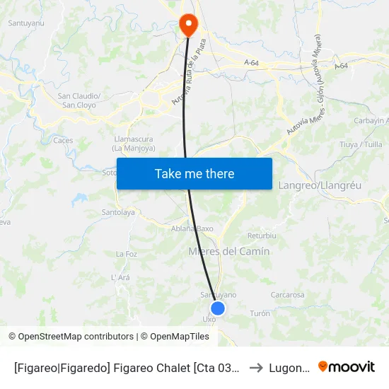 [Figareo|Figaredo]  Figareo Chalet [Cta 03212] to Lugones map