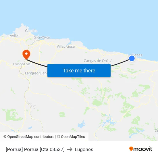 [Porrúa]  Porrúa [Cta 03537] to Lugones map