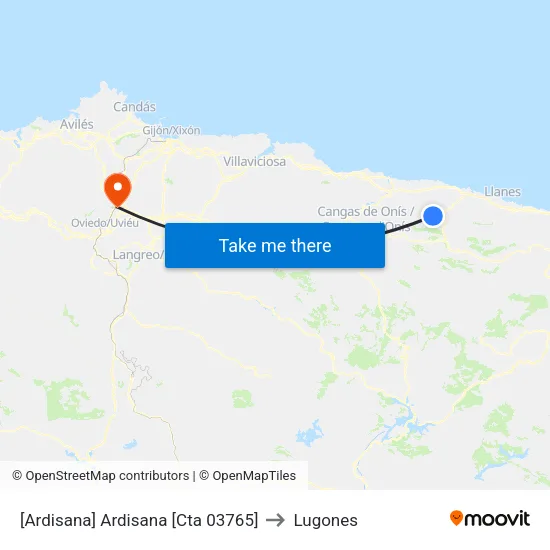 [Ardisana]  Ardisana [Cta 03765] to Lugones map