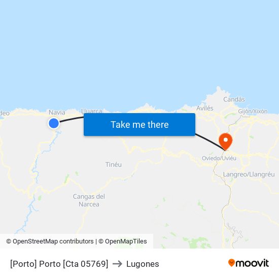 [Porto]  Porto [Cta 05769] to Lugones map