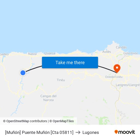 [Muñón]  Puente Muñón [Cta 05811] to Lugones map