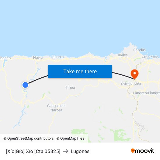 [Xío|Gío]  Xío [Cta 05825] to Lugones map