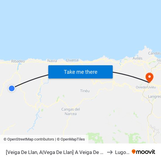 [Veiga De Llan, A|Vega De Llan]  A Veiga De Llan [Cta 05900] to Lugones map