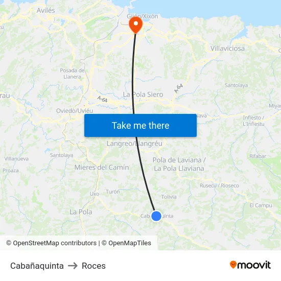 Cabañaquinta to Roces map