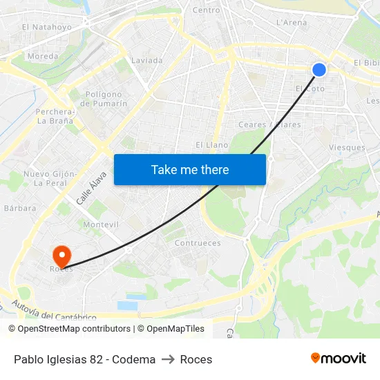 Pablo Iglesias 82 - Codema to Roces map