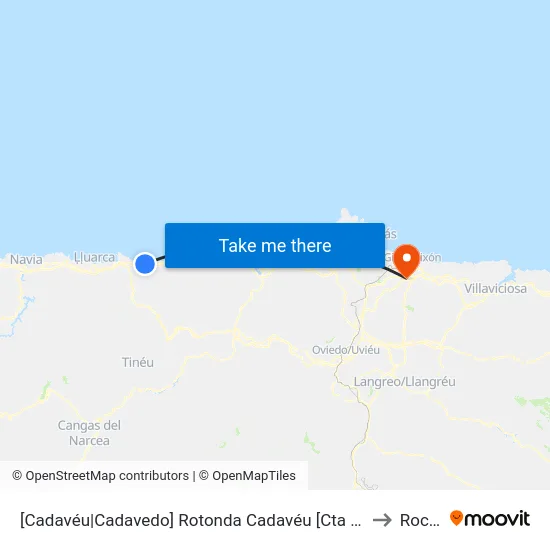 [Cadavéu|Cadavedo]  Rotonda Cadavéu [Cta 16975] to Roces map