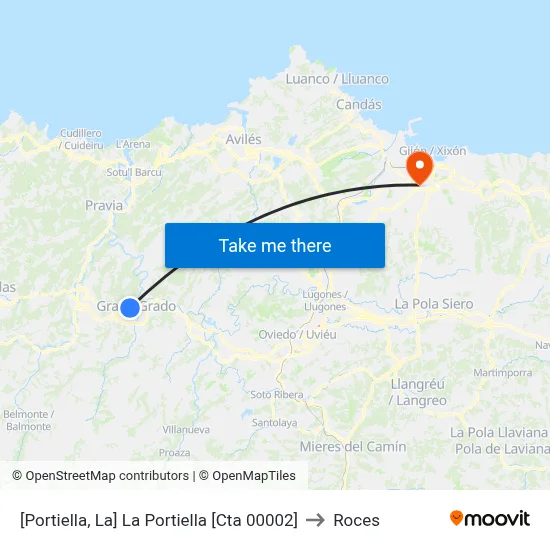 [Portiella, La]  La Portiella [Cta 00002] to Roces map