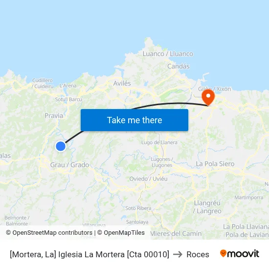 [Mortera, La]  Iglesia La Mortera [Cta 00010] to Roces map