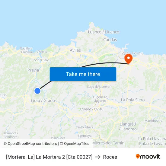 [Mortera, La]  La Mortera 2 [Cta 00027] to Roces map