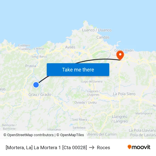 [Mortera, La]  La Mortera 1 [Cta 00028] to Roces map