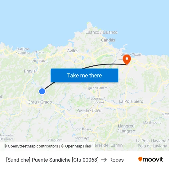 [Sandiche]  Puente Sandiche [Cta 00063] to Roces map