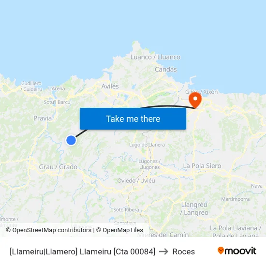 [Llameiru|Llamero]  Llameiru [Cta 00084] to Roces map