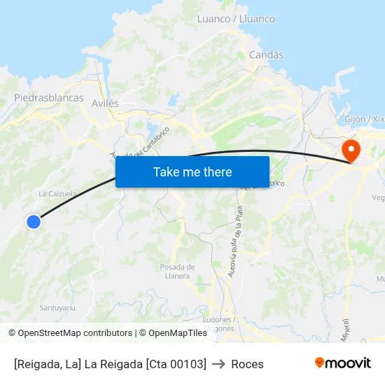 [Reigada, La]  La Reigada [Cta 00103] to Roces map
