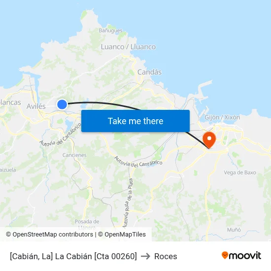 [Cabián, La]  La Cabián [Cta 00260] to Roces map