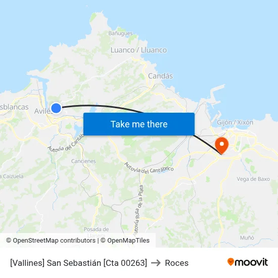 [Vallines]  San Sebastián [Cta 00263] to Roces map