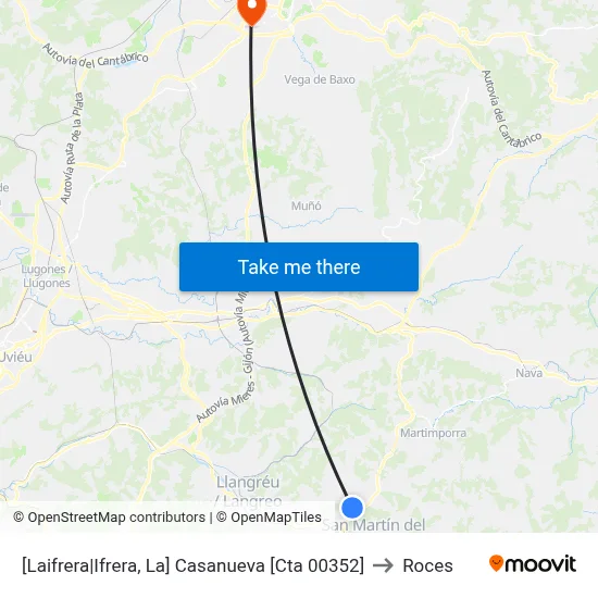 [Laifrera|Ifrera, La]  Casanueva [Cta 00352] to Roces map