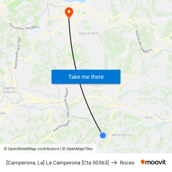 [Camperona, La]  La Camperona [Cta 00363] to Roces map