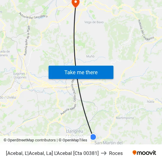 [Acebal, L'|Acebal, La]  L'Acebal [Cta 00381] to Roces map