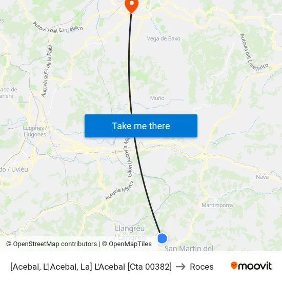 [Acebal, L'|Acebal, La]  L'Acebal [Cta 00382] to Roces map