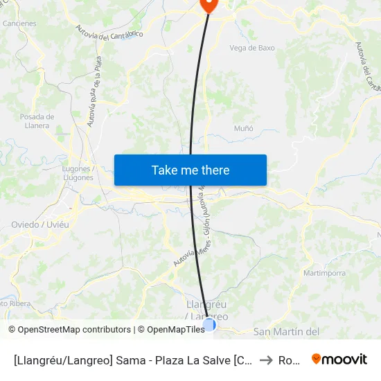 [Llangréu/Langreo]  Sama - Plaza La Salve [Cta 00424] to Roces map