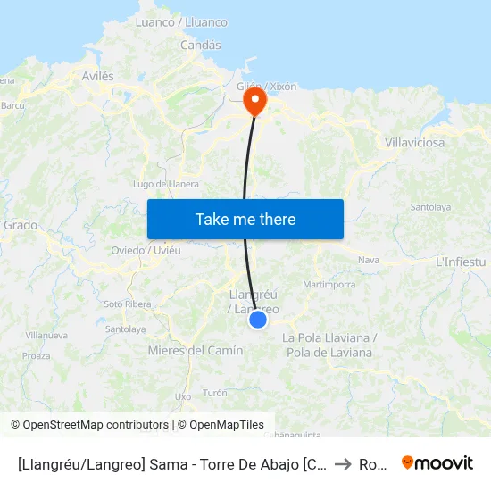 [Llangréu/Langreo]  Sama - Torre De Abajo [Cta 00427] to Roces map