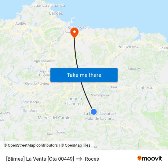 [Blimea]  La Venta [Cta 00449] to Roces map