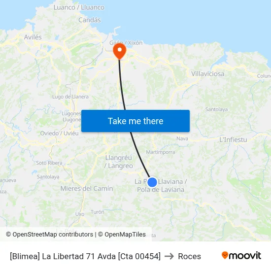 [Blimea]  La Libertad 71 Avda [Cta 00454] to Roces map
