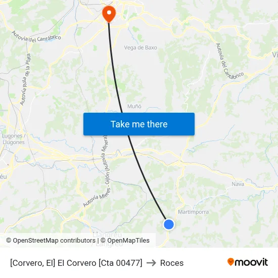 [Corvero, El]  El Corvero [Cta 00477] to Roces map