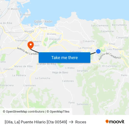[Olla, La]  Puente Hilario [Cta 00549] to Roces map