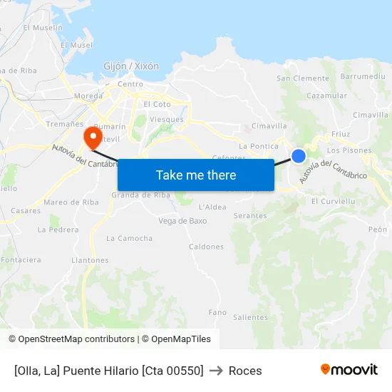 [Olla, La]  Puente Hilario [Cta 00550] to Roces map