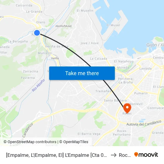 [Empalme, L'|Empalme, El]  L'Empalme [Cta 00578] to Roces map