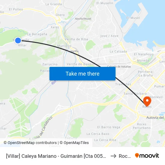[Villar]  Caleya Mariano - Guimarán [Cta 00590] to Roces map